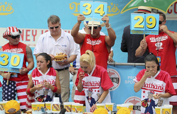 Hot dog eating contest held in New York