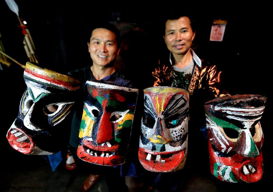 Masks of "Manghao" god made in SE China