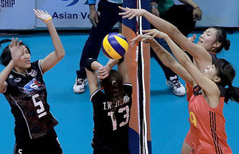 Thailand beats China 3-2 at Asian Women's Senior Volleyball Championship