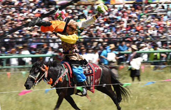 Gesar horse racing festival opens in NW China's Gansu