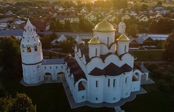 Aerial view of Monastery of Alexander in Suzdal, Russia