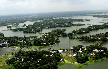 Aerial view of flood-hit areas in Bangladesh