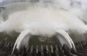 Water discharging from Three Gorges Dam