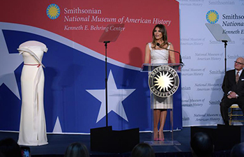 U.S. First Lady donates inaugural ball gown to First Ladies Collection