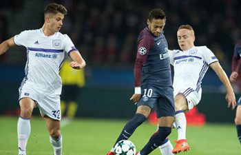 Paris Saint-Germain beats Anderlecht 5-0 in UEFA Champions League