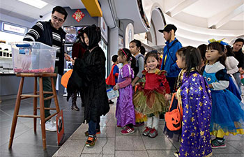 Candies distributed to kids during Halloween celebrations in Richmond, Canada