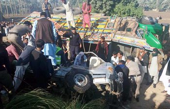 20 killed, 2 injured in road accident in Pakistan's Khairpur