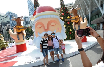 Christmas decorations set up in Bangkok