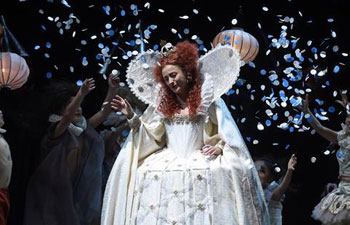 Actors perform opera Falstaff in Beijing