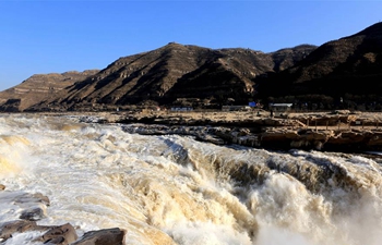 Amazing scenery of Hukou Waterfall on Yellow River