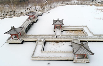 Snowfall blankets Yinchuan, NW China's Ningxia