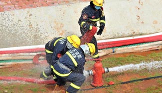 Joint cross-sea fire drill held in Hainan