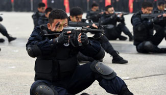 SWAT team members participate in drill in China's Zhengzhou