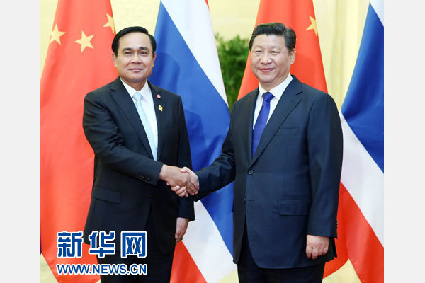 11月9日，国家主席习近平在北京人民大会堂会见泰国总理巴育。新华社记者姚大伟摄