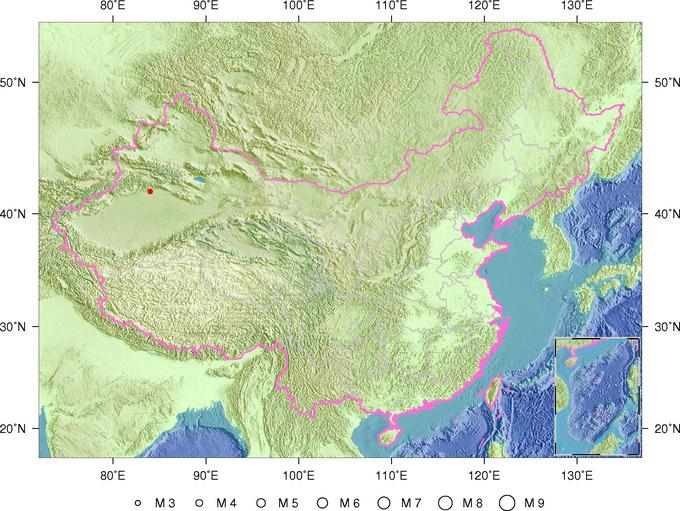 12月28日13时9分新疆维吾尔自治区巴音郭楞蒙古自治州轮台县发生3.0级地震