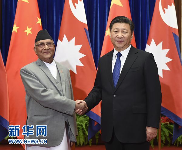 3月21日，国家主席习近平在北京人民大会堂会见尼泊尔总理奥利。新华社记者 谢环驰 摄