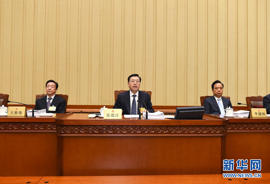 4月25日，十二届全国人大常委会第二十次会议在北京人民大会堂开幕。张德江委员长主持会议。 新华社记者谢环驰摄