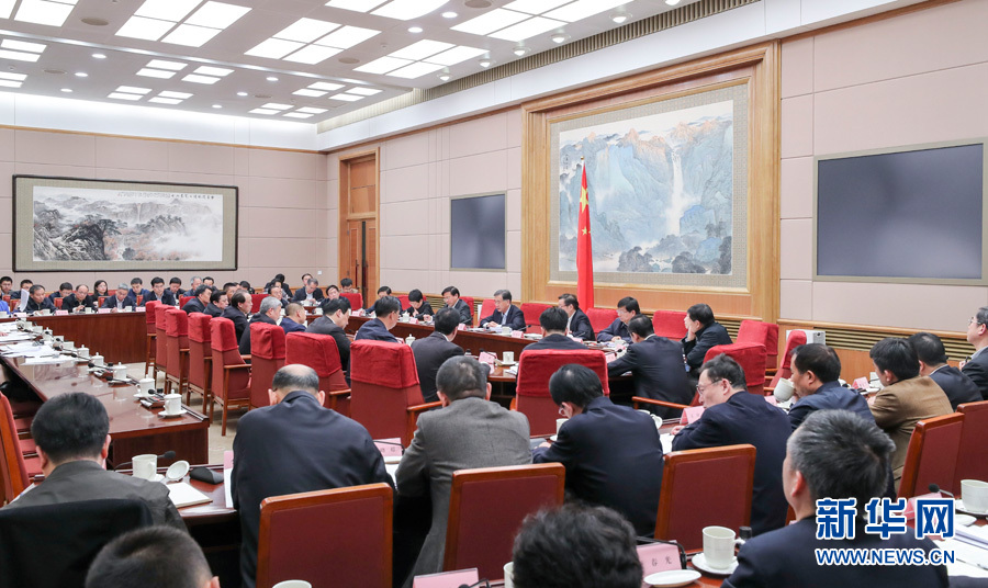 3月20日，国务院副总理、国务院扶贫开发领导小组组长汪洋在北京主持召开国务院扶贫开发领导小组第十五次全体会议。 新华社记者丁林摄