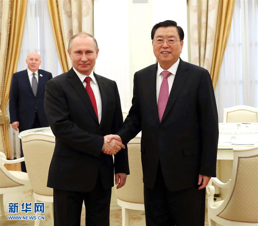 （时政）张德江会见普京并出席中俄议会合作委员会第三次会议