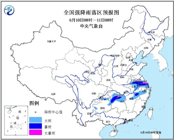 南方降雨今日最强盛 江苏安徽有大暴雨