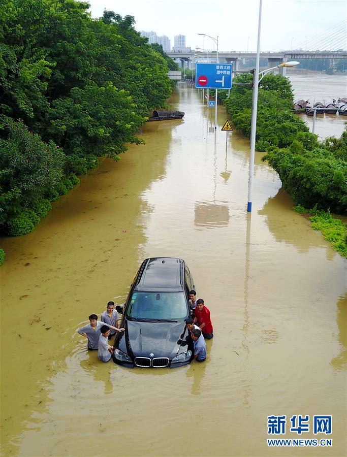 #（环境）（6）广西柳江迎来今年首个超警戒水位洪峰