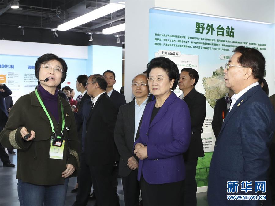 10月31日，国务院副总理刘延东在北京考察党的十八大以来中科院创新成果并召开座谈会。 新华社记者 丁林 摄