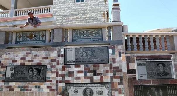 福建泉州任性土豪打造“钱币”围墙