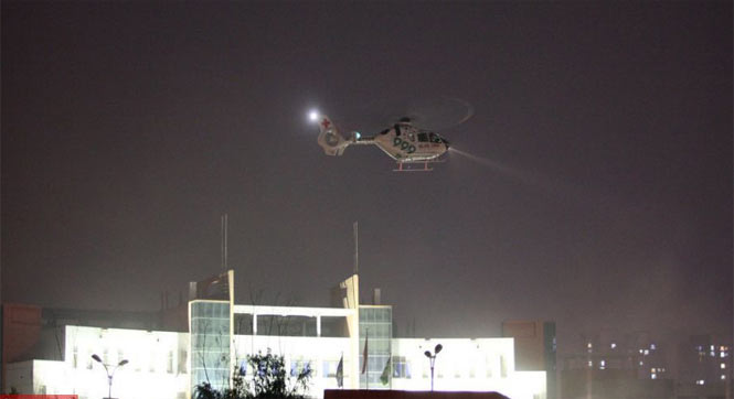 山东一中学校园突降直升机引围观