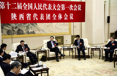 张德江参加陕西代表团审议