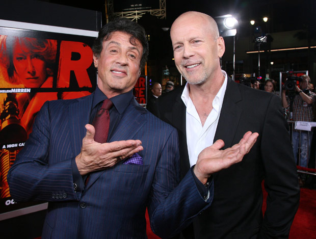 Sylvester Stallone and Bruce Willis at Screening of RED