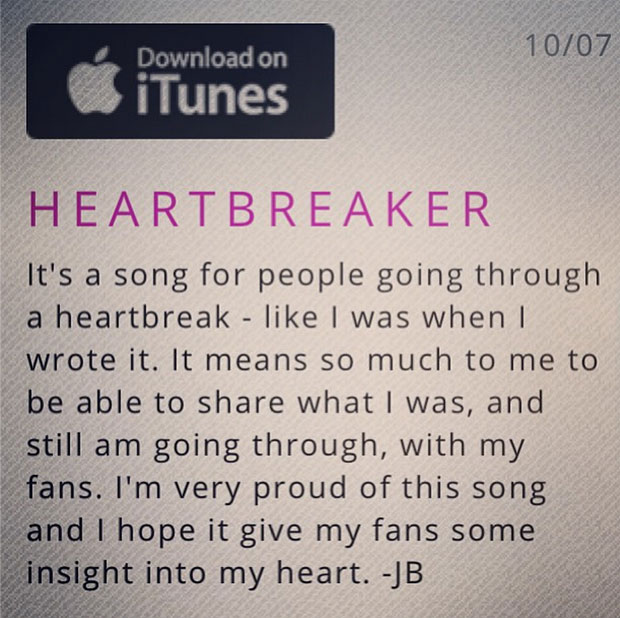 Justin Bieber's message to fans