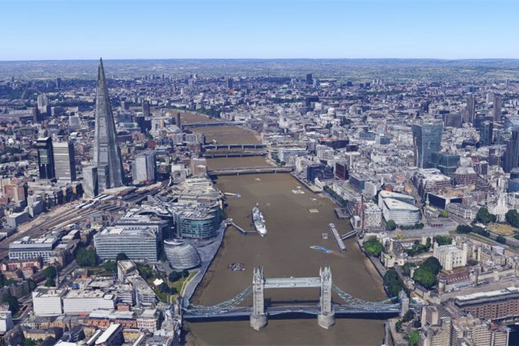 英国伦敦谷歌地图使用3D技术 重现首都风光