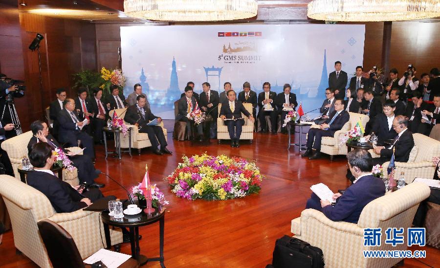12月20日，中国国务院总理李克强在曼谷出席大湄公河次区域经济合作领导人第五次会议。 新华社记者 庞兴雷 摄 