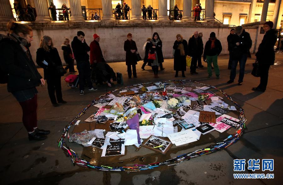 （国际）（1）伦敦悼念法国恐怖袭击遇害者