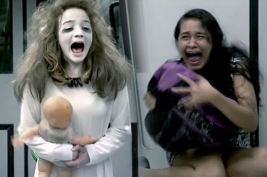 巴西地铁现“抱娃女鬼”面色惨白吓坏乘客（图）
