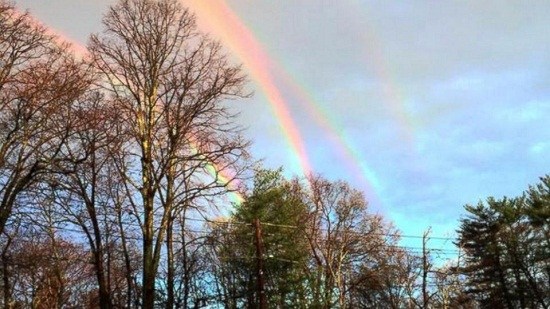 纽约雨后天空现4道彩虹女子拍下罕见瞬间（图）
