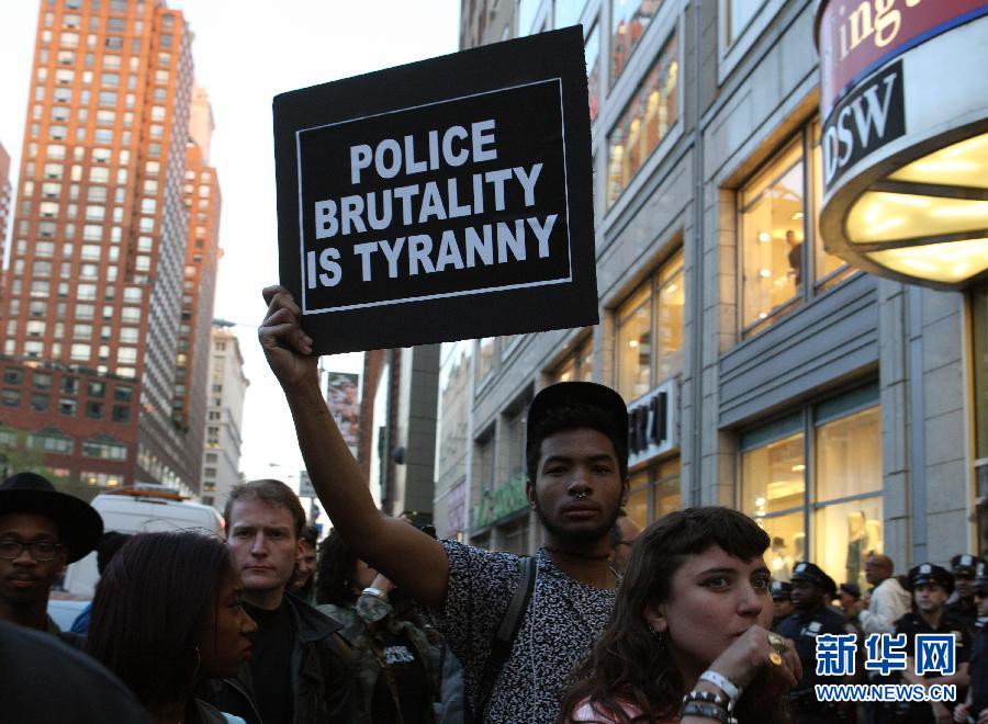 （国际）（1）纽约示威抗议警察暴力 声援巴尔的摩