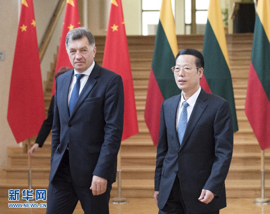 6月21日，国务院副总理张高丽在维尔纽斯同立陶宛总理布特克维丘斯举行会谈。 新华社记者高洁摄