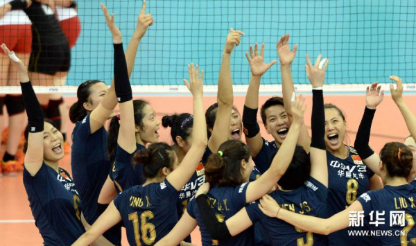 外媒:中国女排夺冠 力克日本获巴西奥运入场券