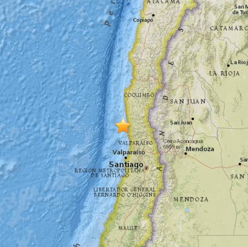 智利西部海域发生8.3级地震或将引发危险海啸