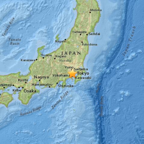 日本神奈川县发生4.6级地震东京震感强烈