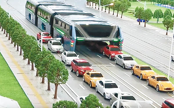 美媒:中国多地欲建空中立体巴士 从头顶跨越拥堵