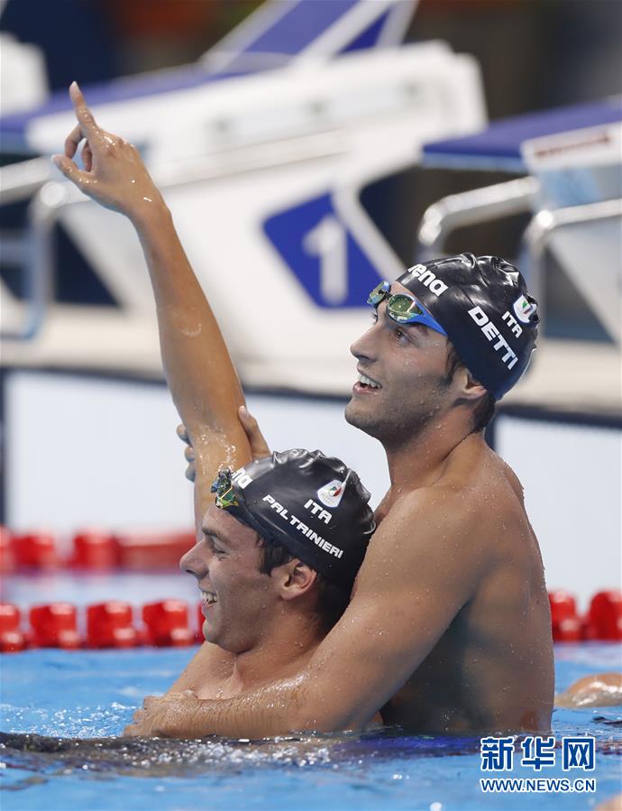 （里约奥运会·夺冠一刻）（12）游泳——意大利选手夺得男子1500米冠军