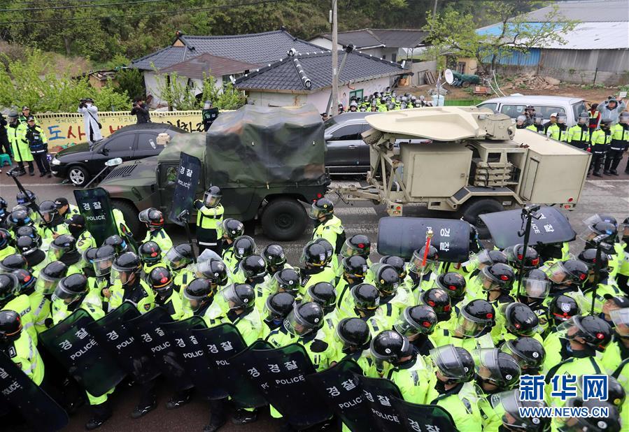 （外代一线）（1）“萨德”部分装备在韩部署　警方与当地居民发生冲突  