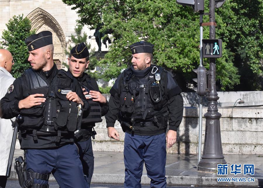 （国际）（7）法国巴黎圣母院前广场一男子袭警