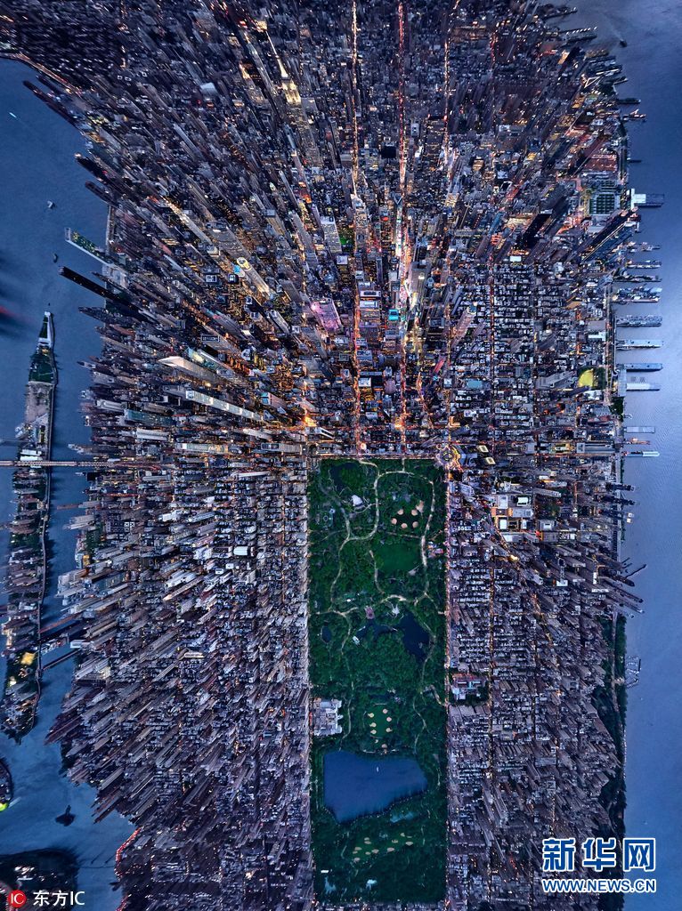 美国摄影师新角度航拍纽约 光怪陆离令人惊叹