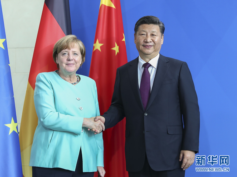 7月5日，国家主席习近平在柏林同德国总理默克尔举行会谈。新华社记者谢环驰摄