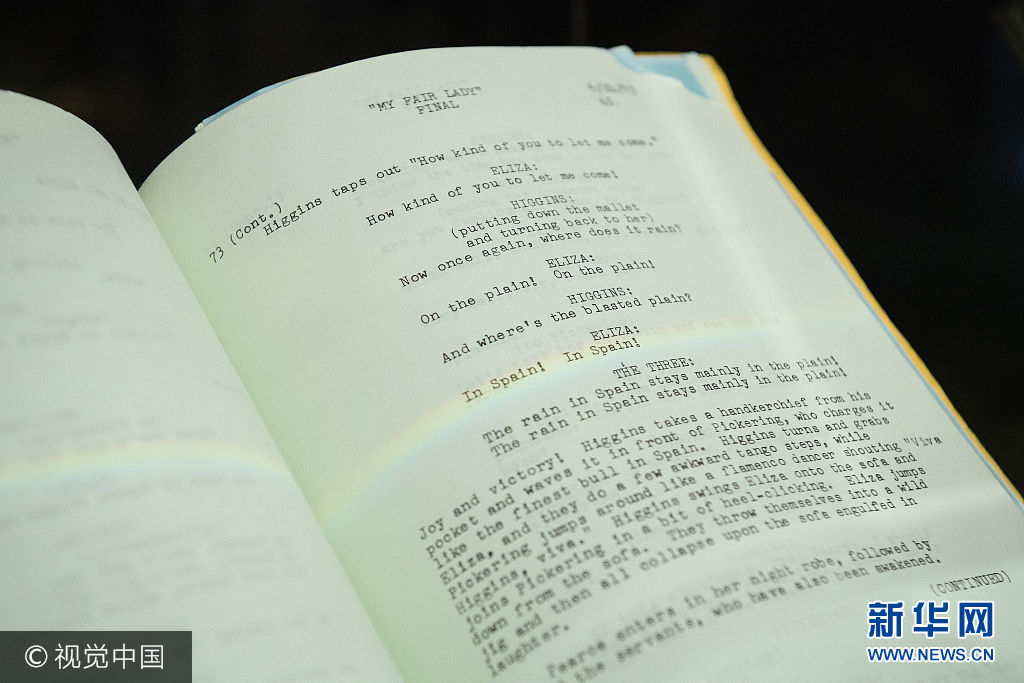 ***_***LONDON, ENGLAND - SEPTEMBER 22:  A detail view of the working script for the film 'My Fair Lady' is seen during a preview of items from the sale of actrees Audrey Hepburn's personal collection at Christies on September 22, 2017 in London, England.  The sale sees over 500 lots from the actresses career and personal life being sold at auction.  (Photo by Leon Neal/Getty Images)