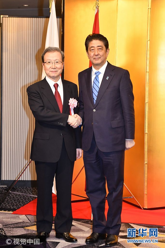 中国驻日本大使馆举行国庆68周年招待会 日本首相安倍