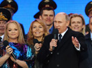 莫斯科民众庆祝克里米亚入俄一周年 普京献唱国歌